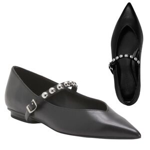 Rebecca Minkoff Milan Black Mary Jane Flats with Strap Detail